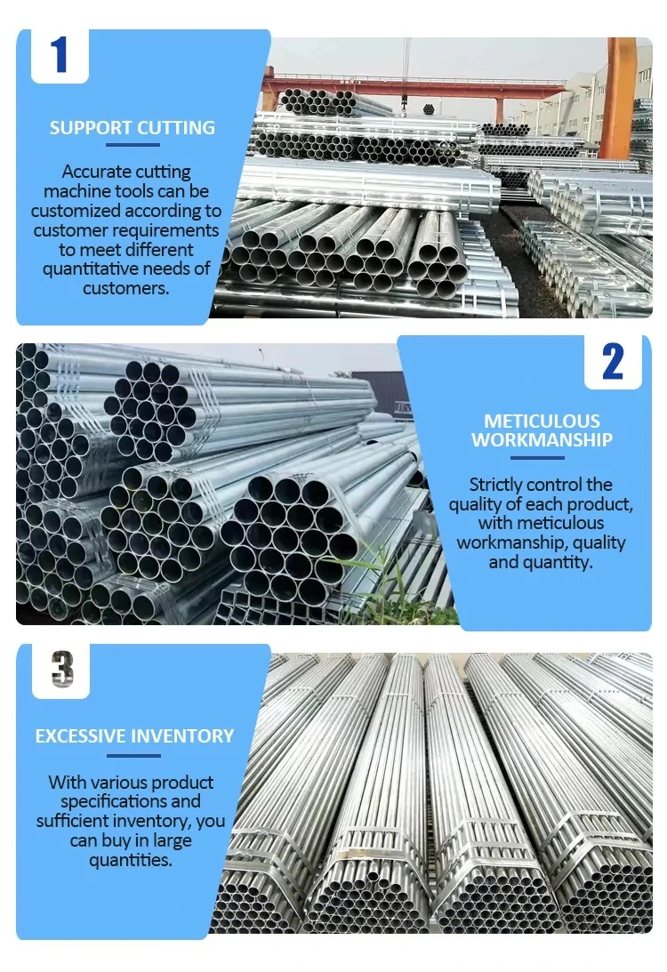 Hot Dipped 48.3mm Galvanized Steel Pipe 6m Round Tube