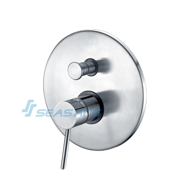 Bathroom Stainless Steel Single Handle Shower Valve with Round Plate