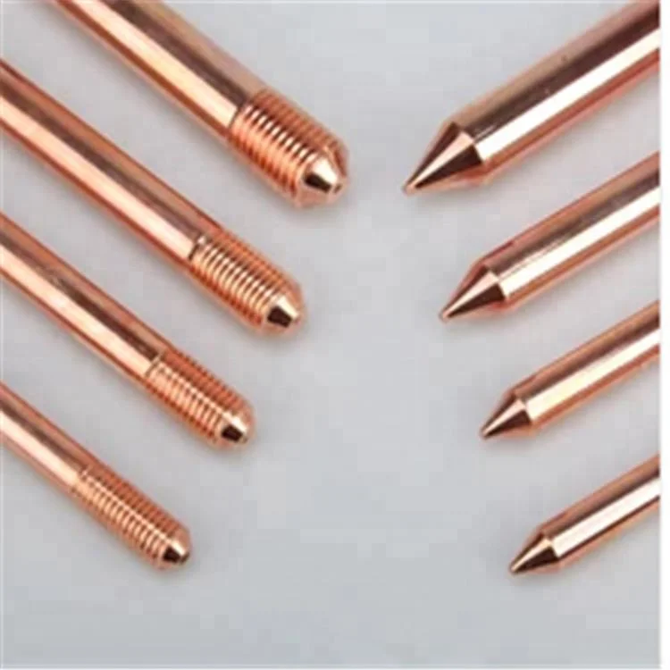 99.9% Pure Copper Earth Rod Clamp Copper Clad Steel Grounding Rod 6mm Copper Round Bar 3m