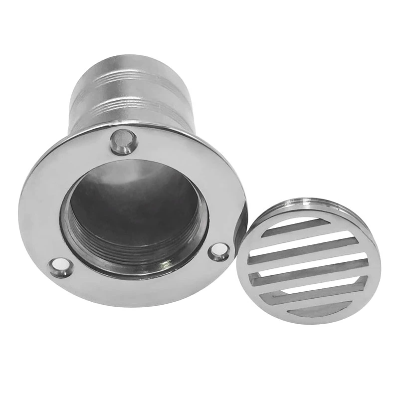 Customized 2 Inch Stainless Steel 316 Boat Bathroom Pool Deck Round Cockpit Drain Scupper Plate Cover Fitting