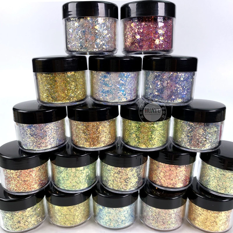 Bright Glitter Powder of Mixture Size for Cosmetic