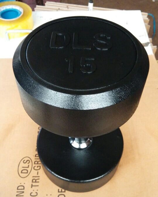 Cast Iron Fitness Equipment Round Head Rubber Dumbell