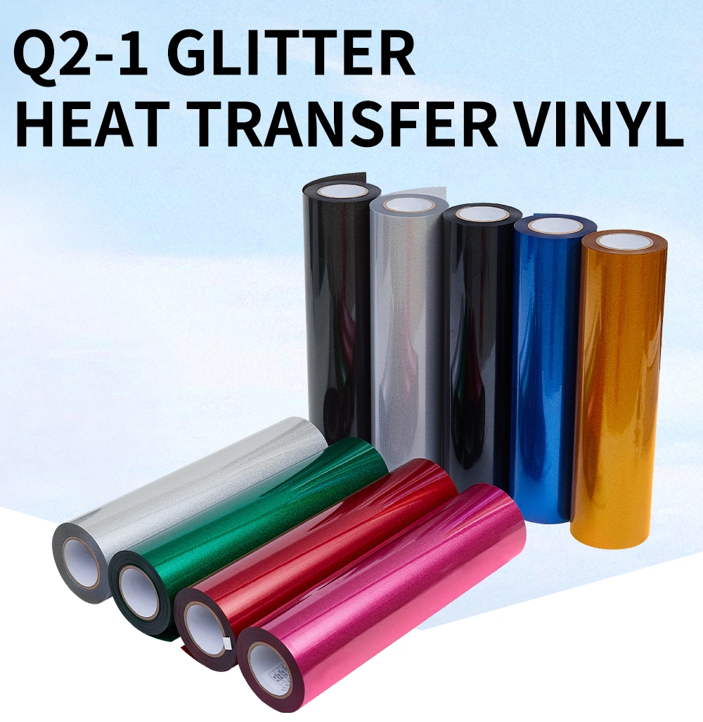 Glossy Glitter PU Heat Transfer Vinyl for T-Shirt Prinitng