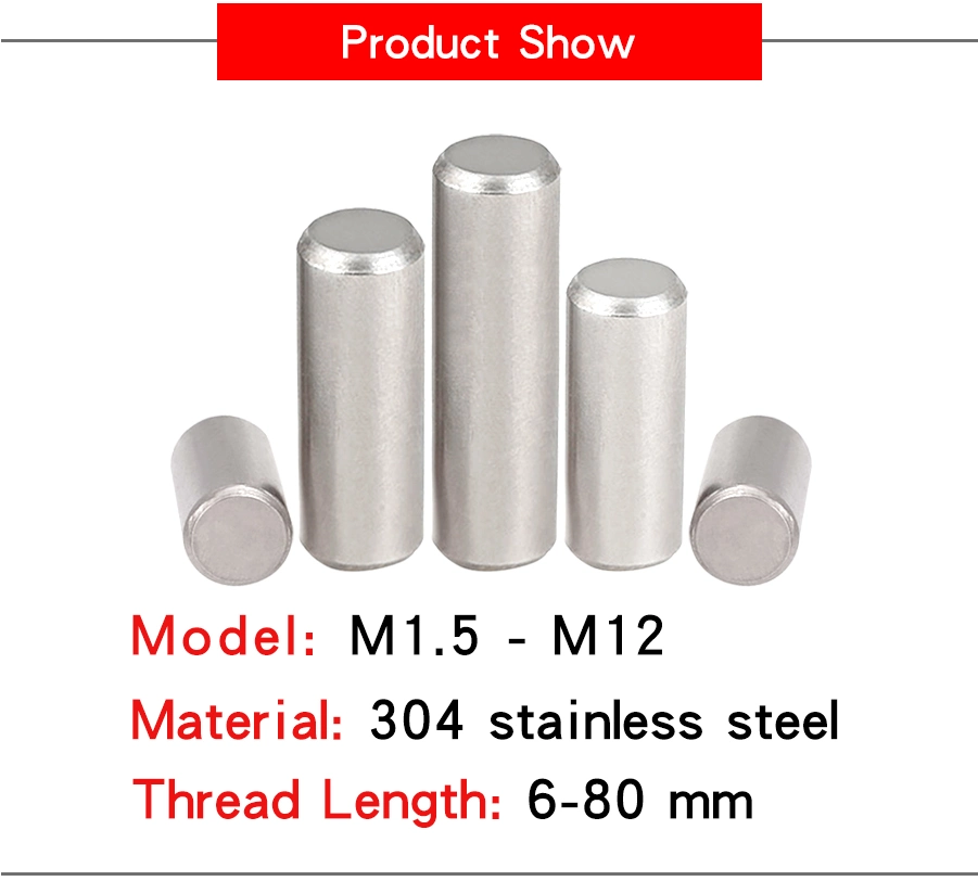 Customized Machining Stainless Steel 304 Round Threaded Knurled Dowel Pin