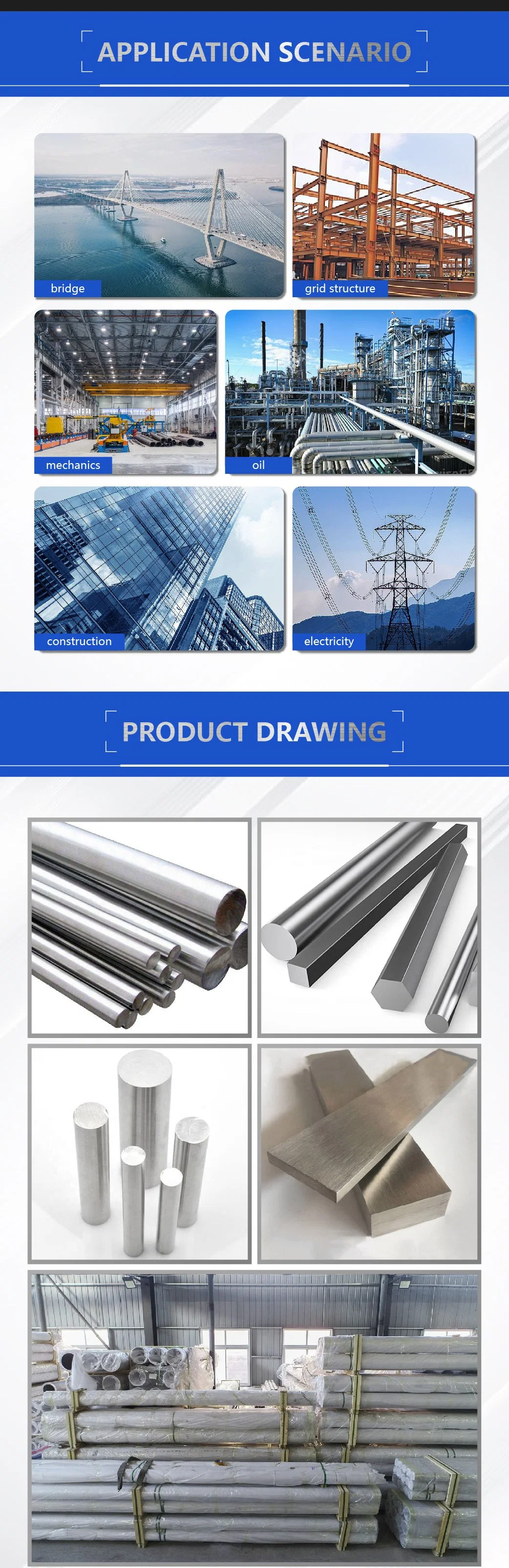 304 321 316L 410 Stainless Steel/ Angle/Steel /Round /Aluminum/Titanium/Copper/Inconel/Ms/Flat Rod