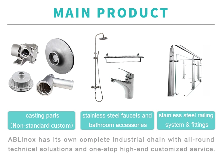 Glass Railing Casting Handrail Stainless Steel 20 Inch Round Pipe