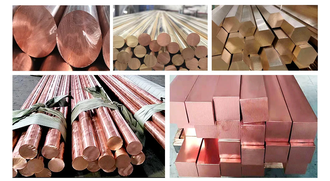 99.99% Pure C11000 C12200 C2100 C21000 Cuzn5 CZ125 H95 T2 Brass Round Flat Busbar Copper Bar Manufacturer