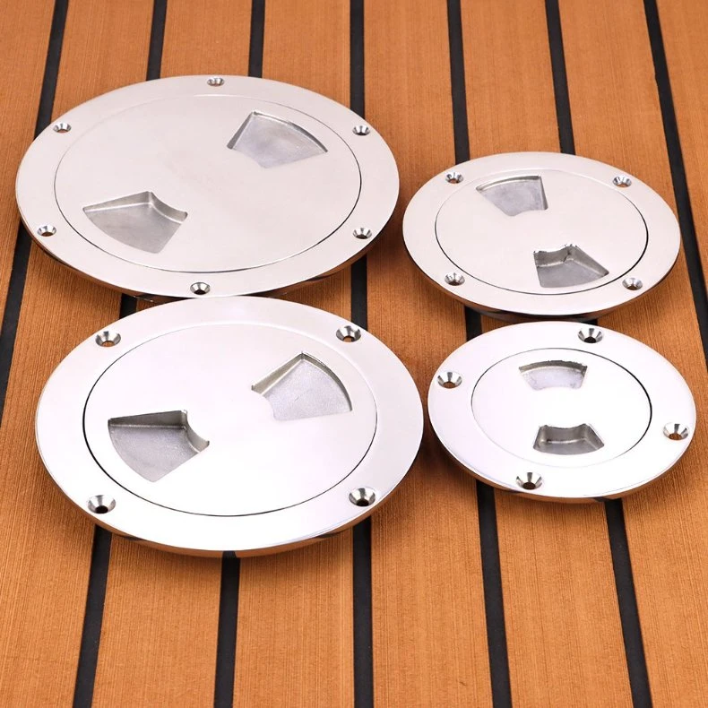 Stainless Steel 316 Boat Floor Round Inspection Plate Access Hatches Boat Deck Cover Plate