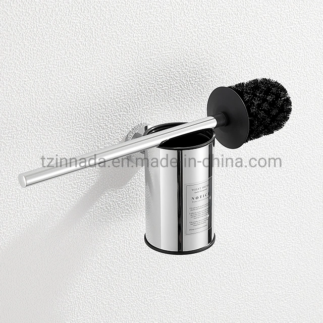 Wall Mounted Round 304 Stainless Steel Toilet Brush Holder Set (NC9898-MB2)