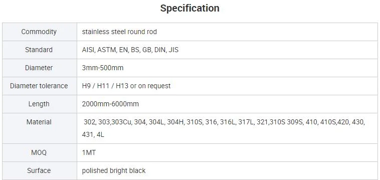 Hot Selling Round 304 Stainless Steel Bars