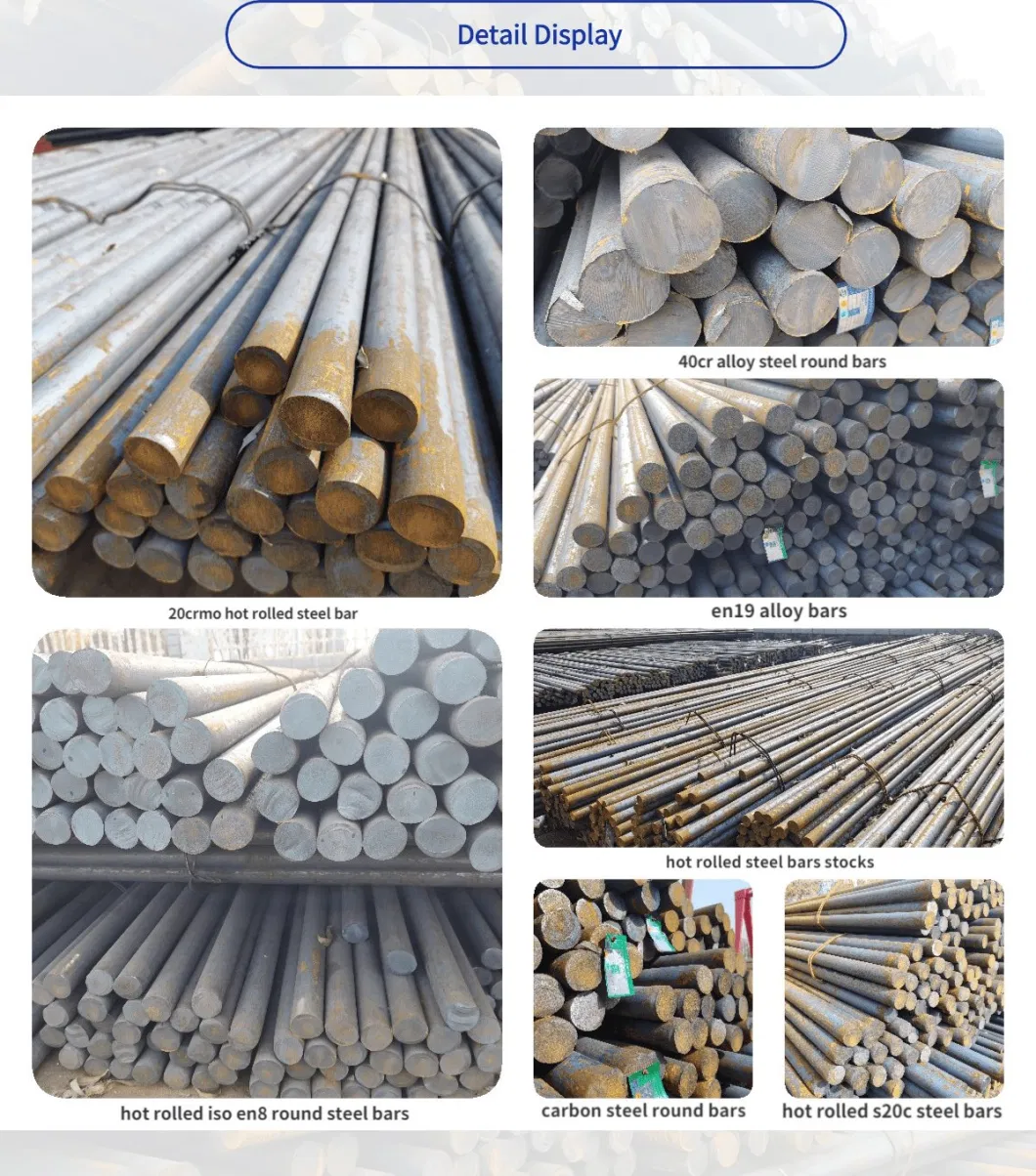 ASTM Q235/Q345/Ss400/A36/1020/1045/4140/4340/8620 Hot Rolled/Cold Drawn Iron Forged Carbon Alloy Steel Rod, Bright / Black Steel Round Bar