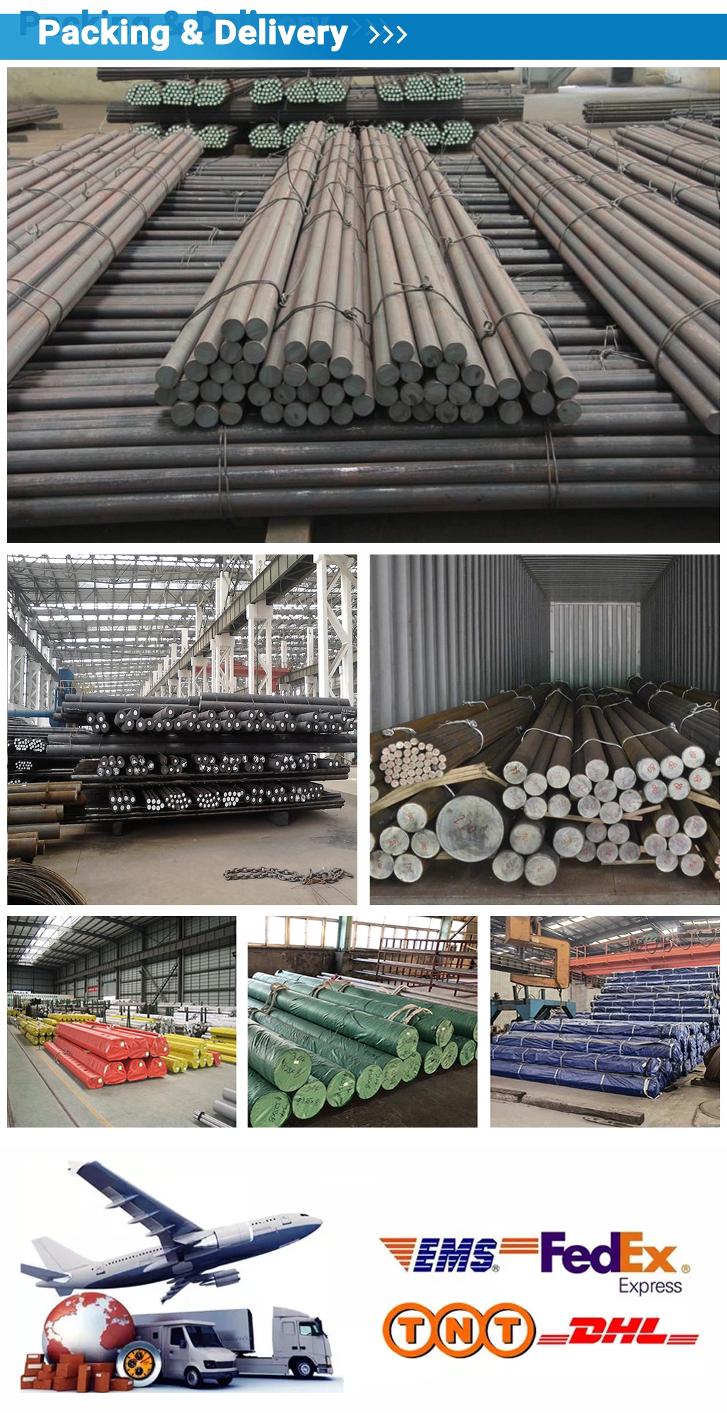 Manufacturer Ss41 Black Iron Steel Solid Rods ASTM A29, A108, A321, A575 Q235B A336 20mm 25mm28mm Low Carbon Steel Round Bar