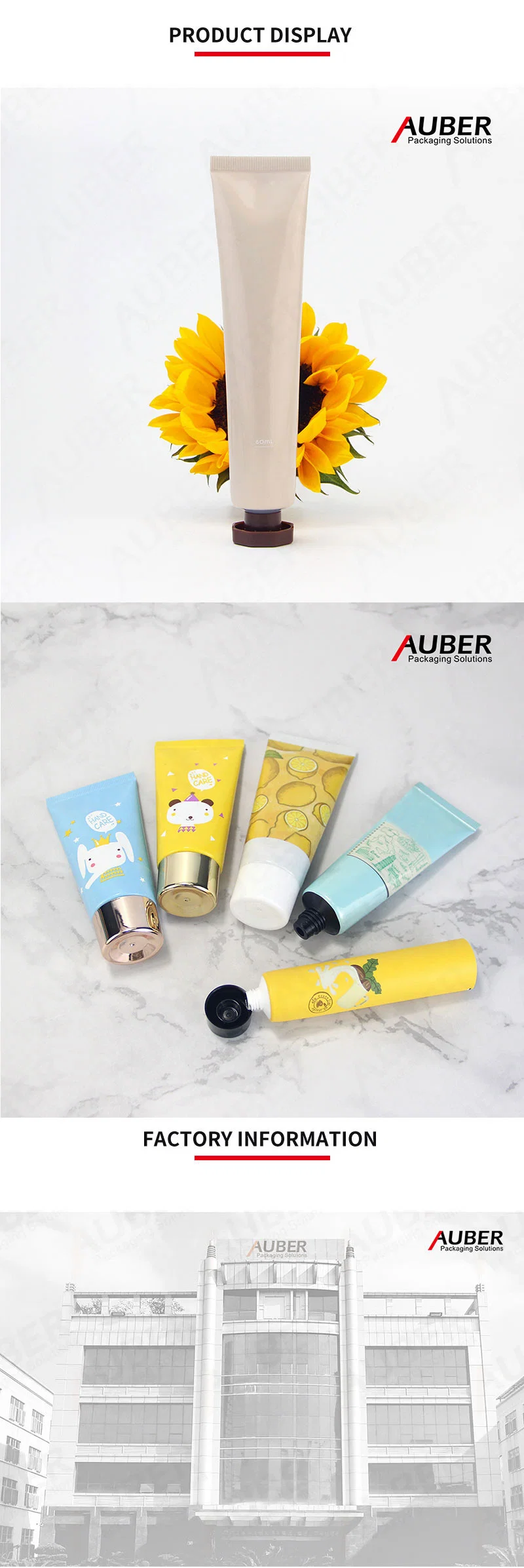 Factory Customized PE Tube Body Lotion Hand Cream Anti-Sun Cream Facial Cleanser Packaging Plastic Tube with Caps