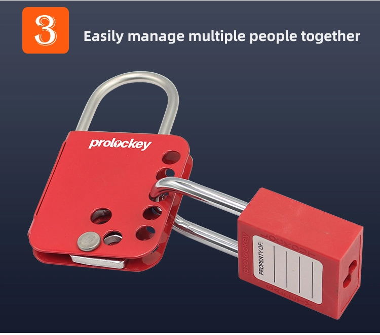 Prolockey Industrial Safety Lockout Steel Hasp with 7 Holes