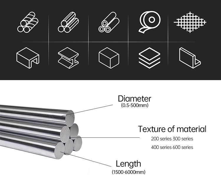 Ss Rod 201 304 316 Stainless Steel Round Bar for Construction