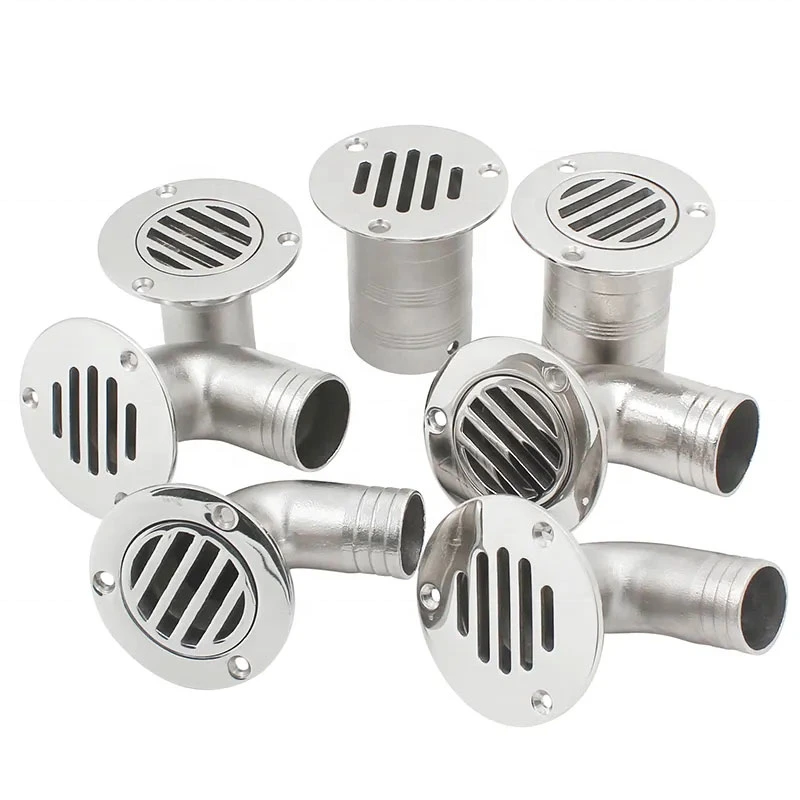 Customized 2 Inch Stainless Steel 316 Boat Bathroom Pool Deck Round Cockpit Drain Scupper Plate Cover Fitting