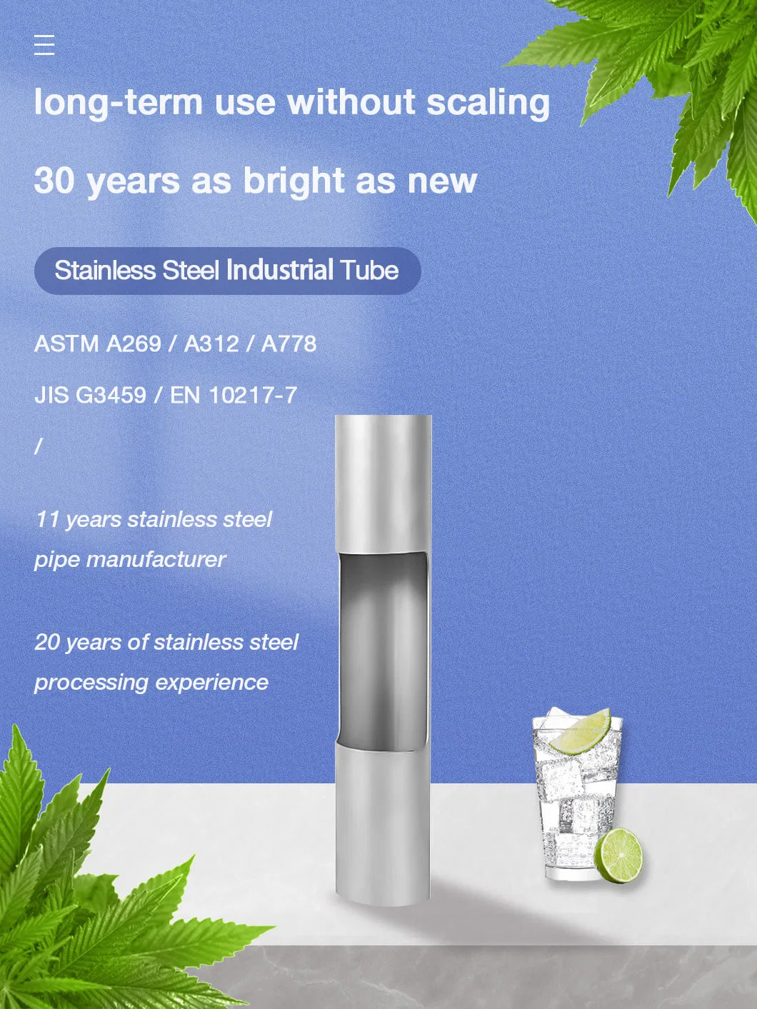 600mm Diameter 10mm Thickness Stainless Steel Welded Tube 304