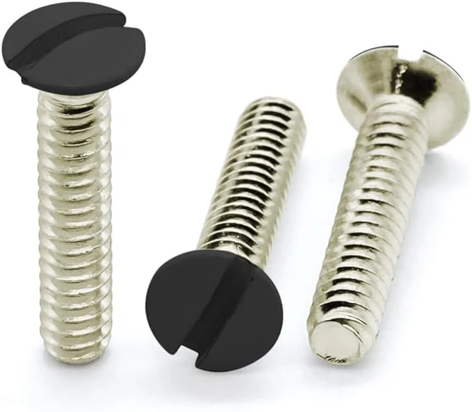 #6-32 X 1/2 Inch Length Panel Screws Wall Switch Plate Screws with Black Color Oval Head Slot Screws