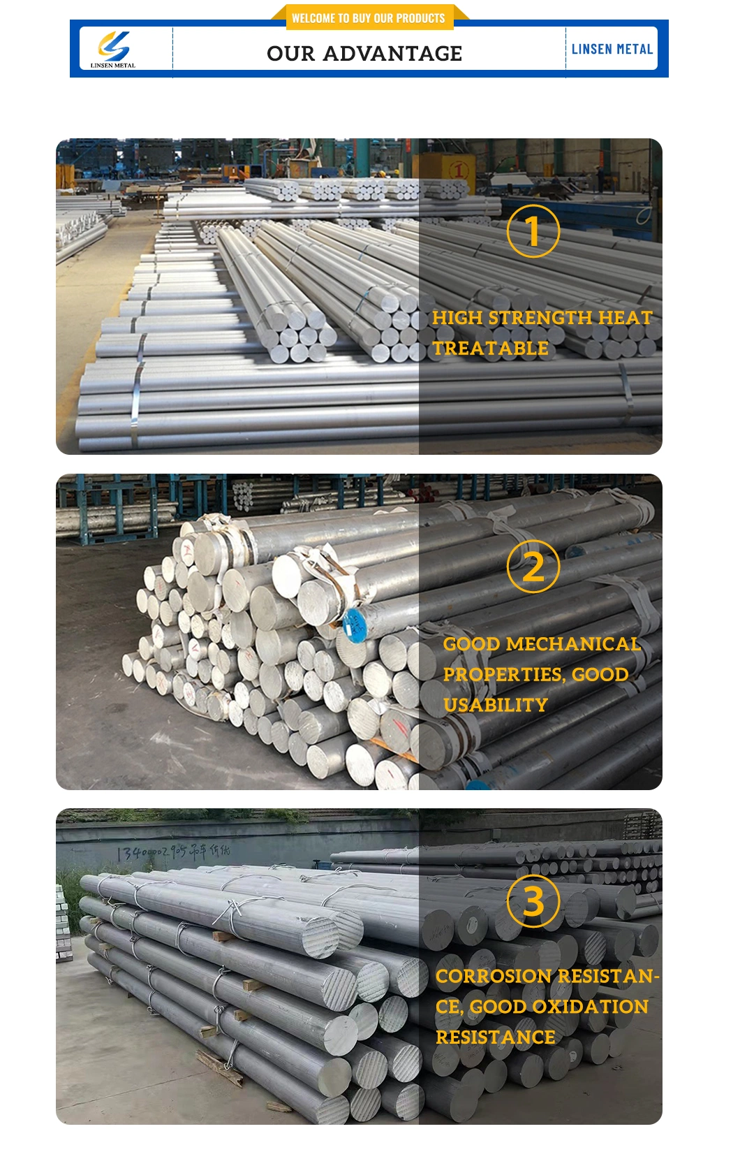 High Quality 2024 6061 6082 7075 Aluminum Round Bar / Aluminum Rod Price