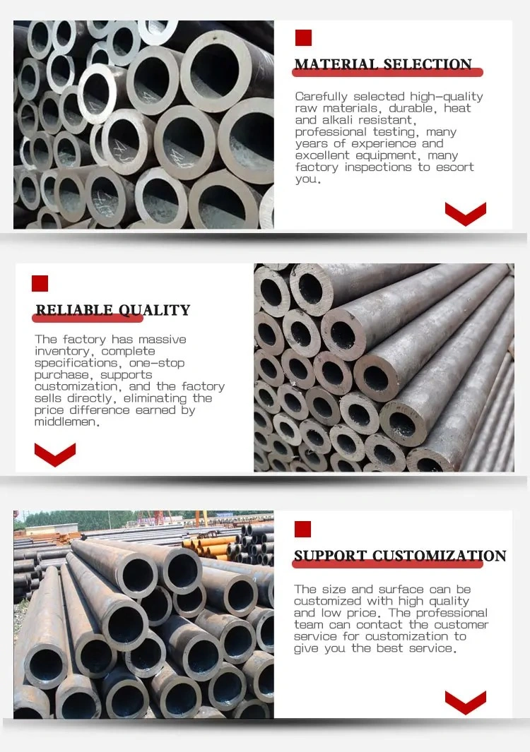 Large Diameter Seam Pipe ASTM BS Hollow Section ERW Pipe Price Galvanized Steel Carbon Round Steel Pipes Welded Seamless Steel