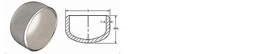 Stainless Steel 304 316L Welded Tube Cap Round End-Cap Pipe Fitting 2 Inch Sch10 ASTM A312 Stainless Steel Pipe Fitting Cap