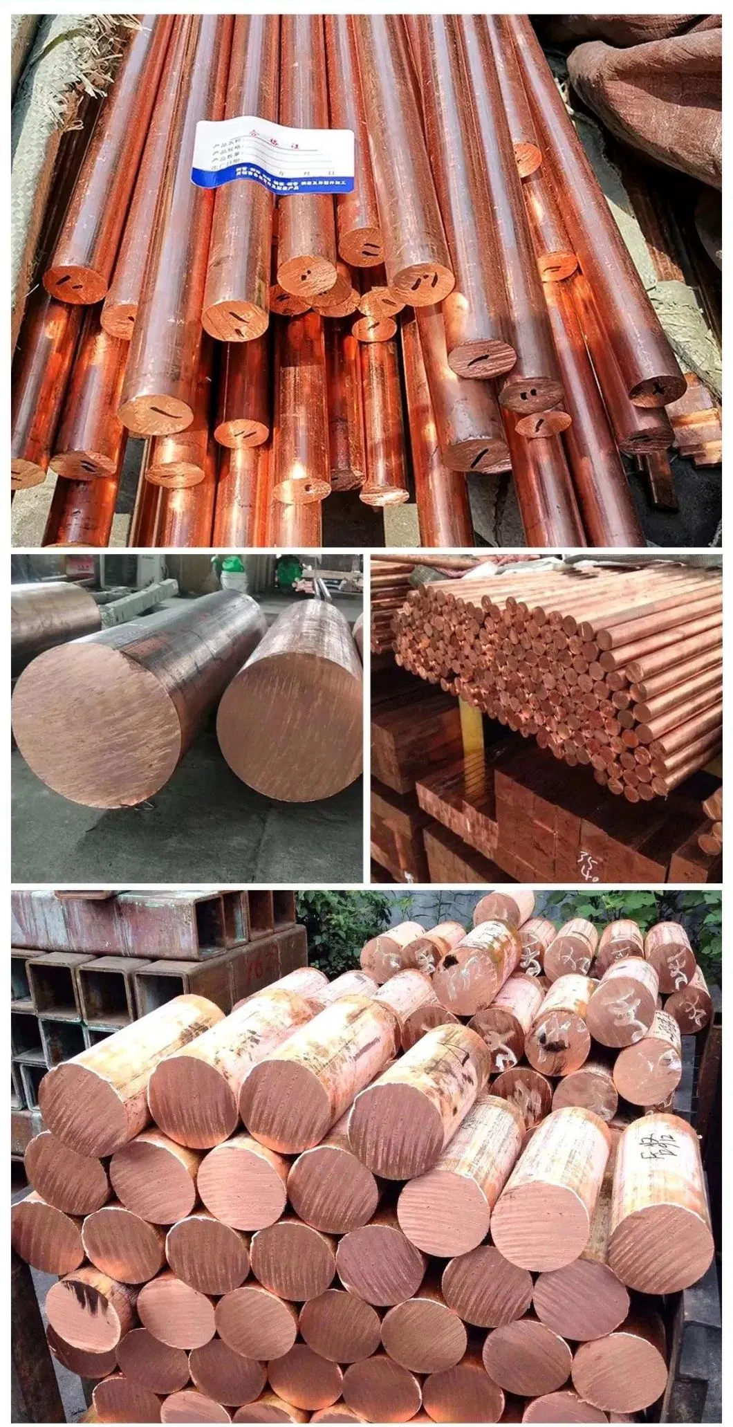High Purity Copper Brass Bar Square Round Flat Bar for Ground Wire