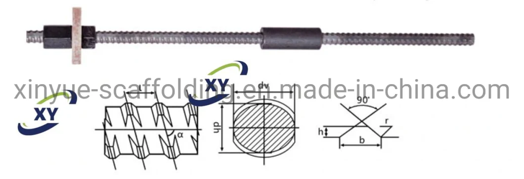 Cold/Hot Rolled Scaffolding Threaded Formwork Steel Concrete Tie Rod 15/16/17 mm