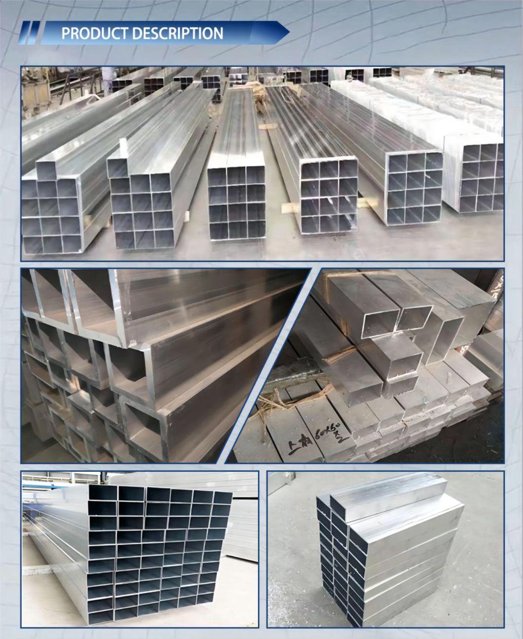 Alloy 6351 6463 6A02 Aluminum Square/Round Pipe/Tube Spot