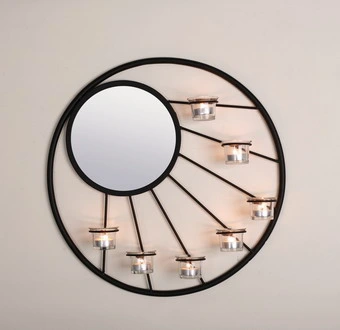 Round Metal Wall Hanging Candle Holder