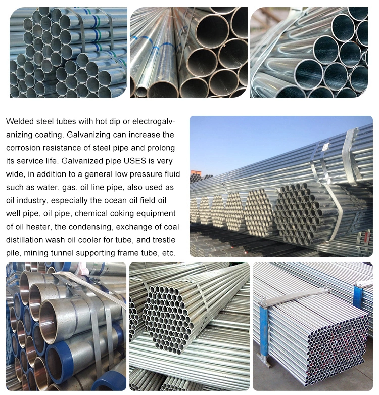 ASTM Inch JIS Gi Q195 Q215 Q235 Q355 S235jr S355jr A106b A36 Hot DIP Galvanized Steel Pipe/Round Pipe/Rectangular Tube