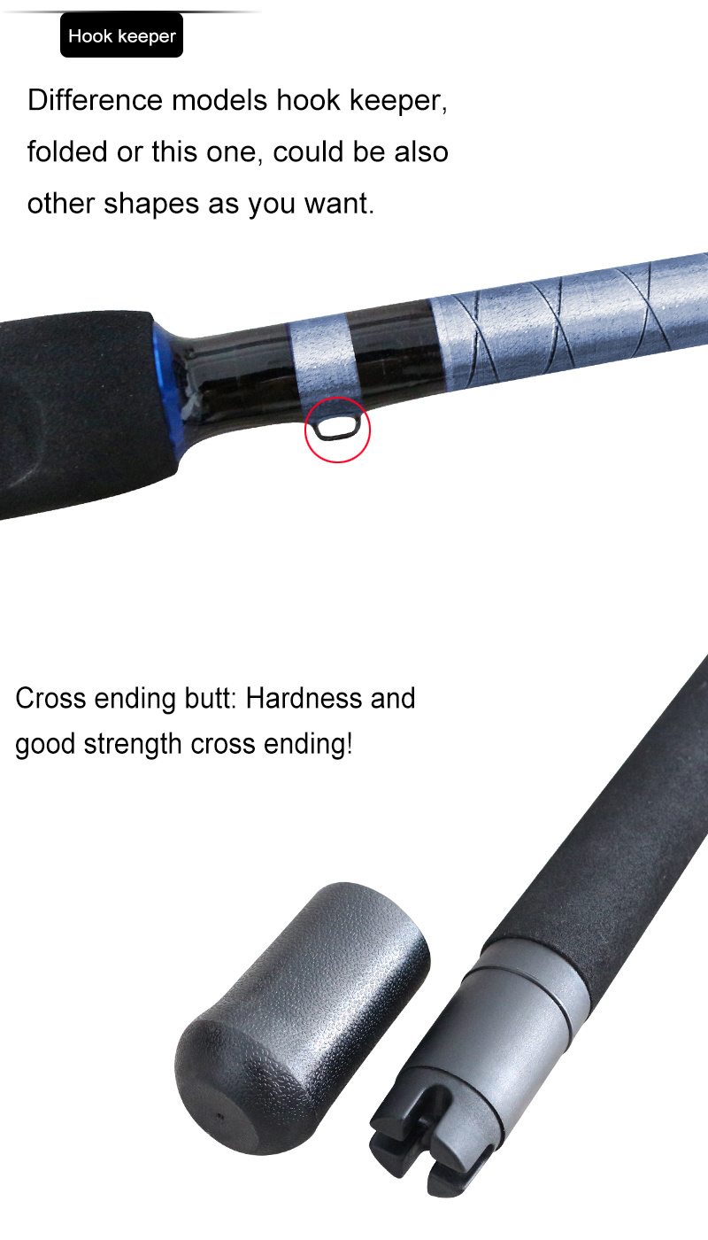 2.1m/2.4m 2PCS Composite Medium Action Downrigger Boat Fishing Rod