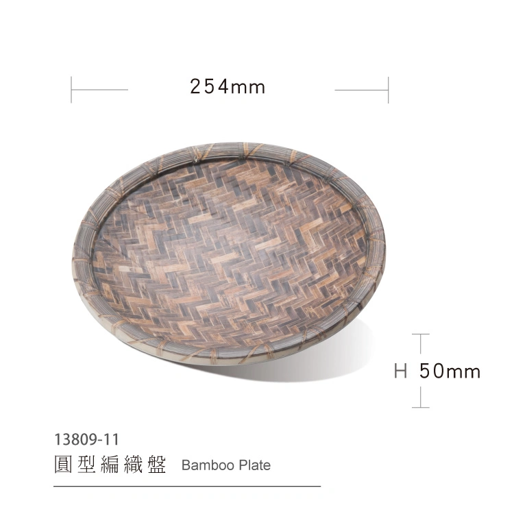 Melamine Bamboo Rattan Round Plate Sets