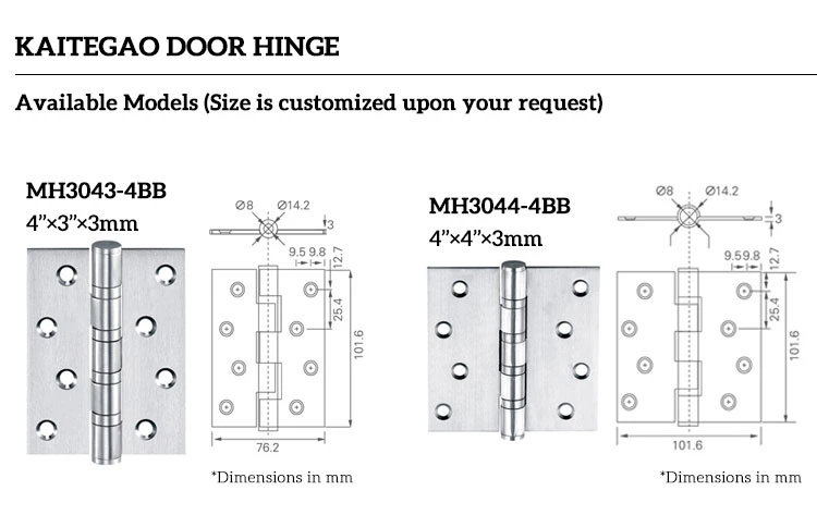 Round Corner Hinge for Fire Door and Metal Door (3553-4BB)