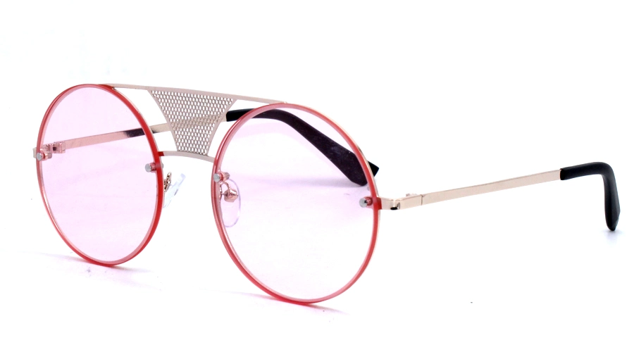 Fashionable Round Metal Sunglasses with High-Quality Lenses