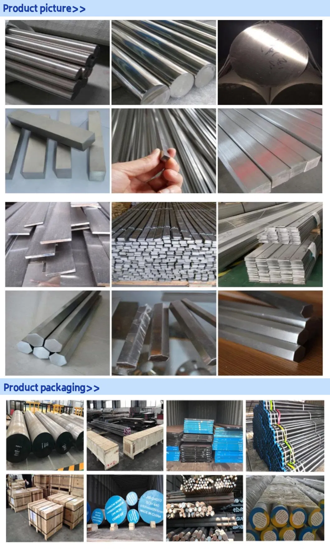 303 Stainless Steel Bar 304f 316L 316f Stainless Steel Round Bar Square Bar Grinding Bar