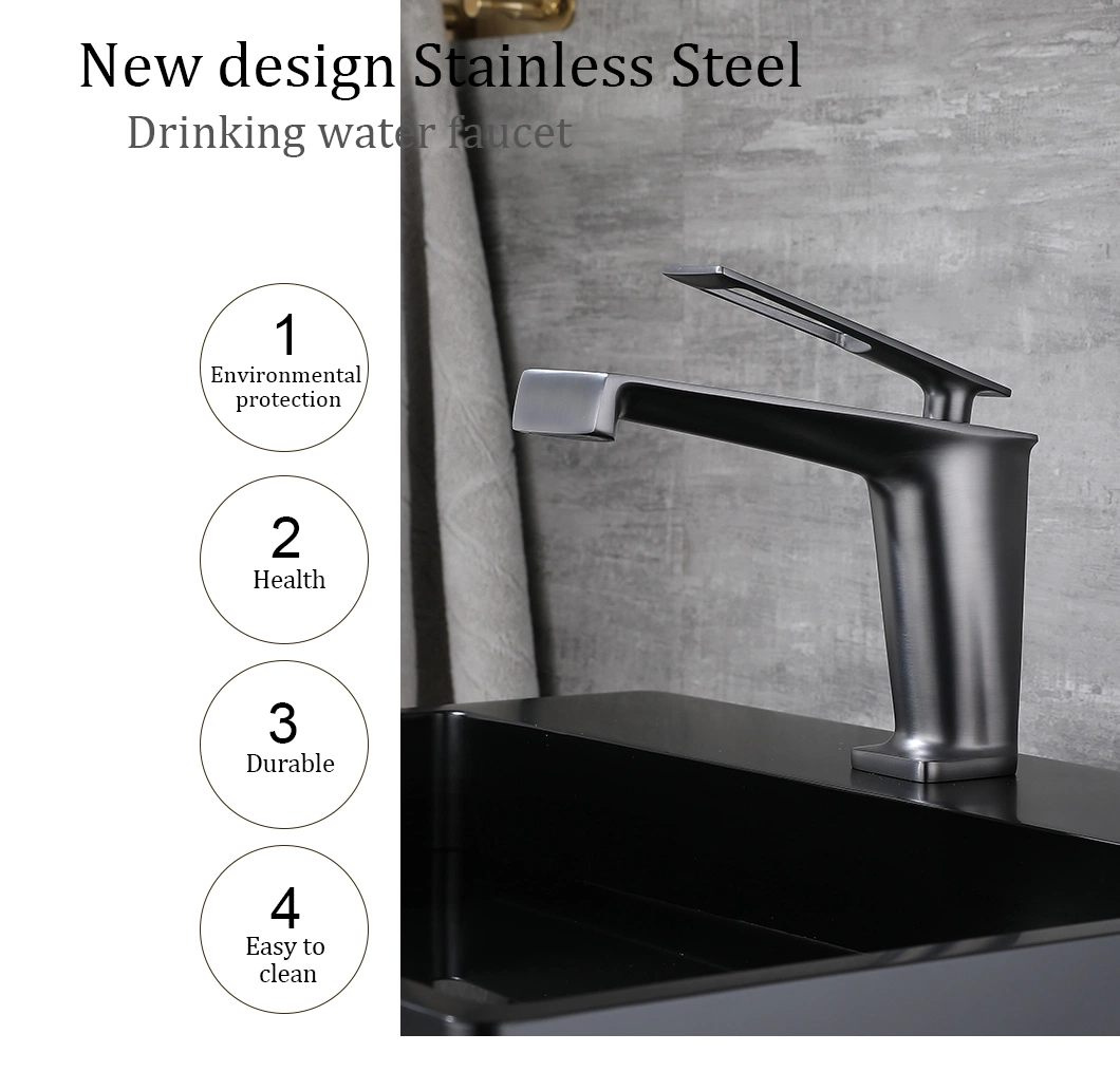 Ablinox Stainless Steel Precision Casting Bathroom Stainless Steel Basin Faucet