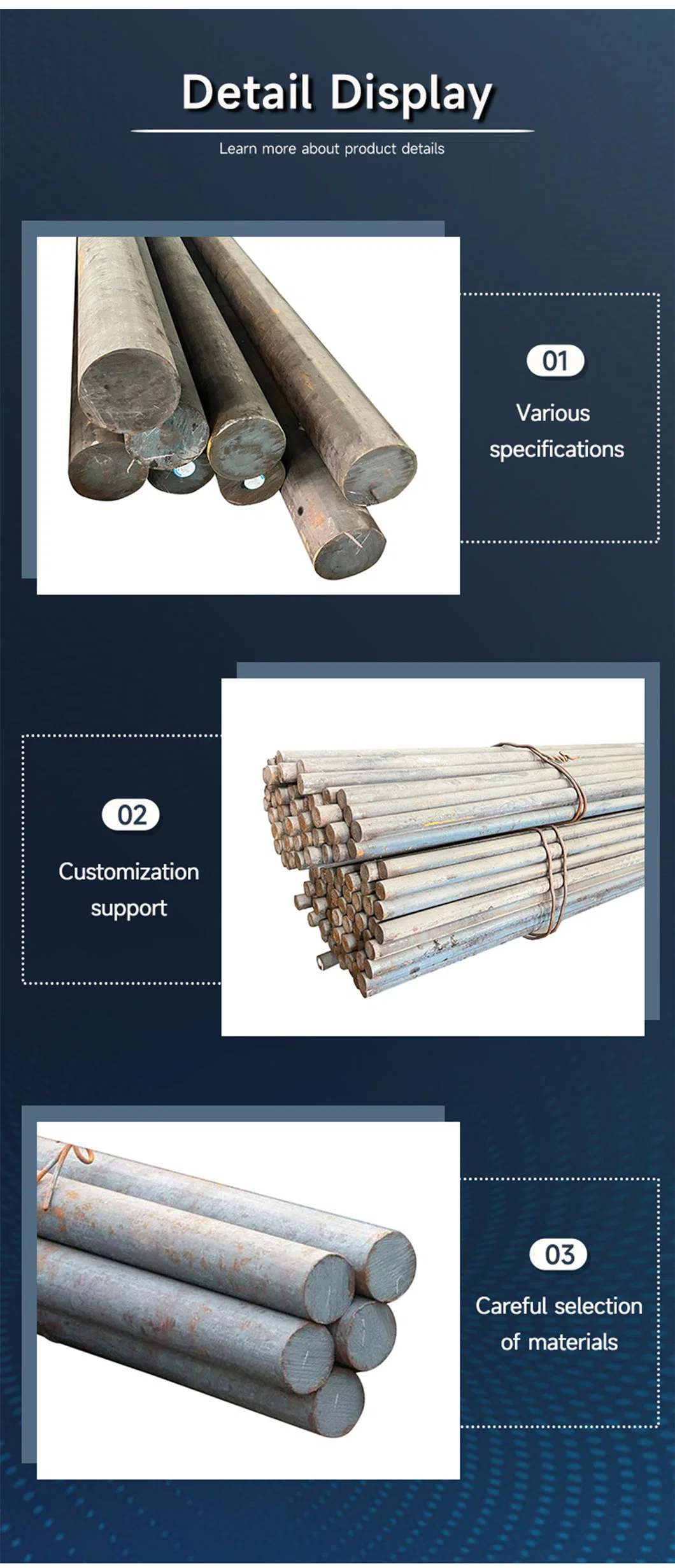 Grade 50 S45c S20c S10c Material Steel Round Bar Per Kg Per Ton Price