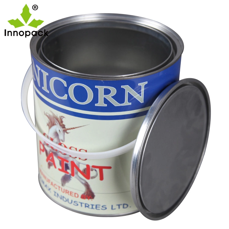 Round Printed 1/2 Pint Metal Paint Cans with Lids