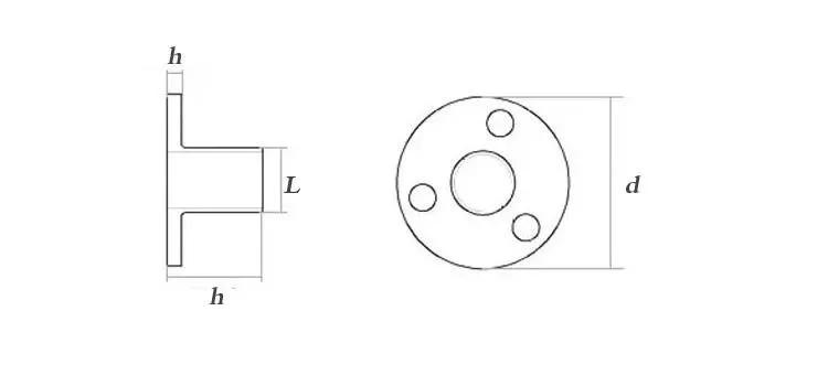 Carbon Steel Galvanized Furniture Brad Hole T Nut with Three Hole Round-Base Weld Nut