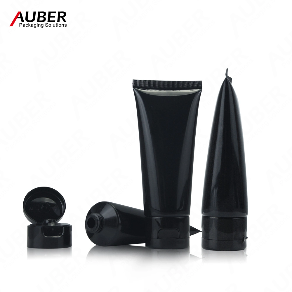 Black Plastic Squeeze Tubes for Sun Cream Face Wash Cosmetic Tube Packaging