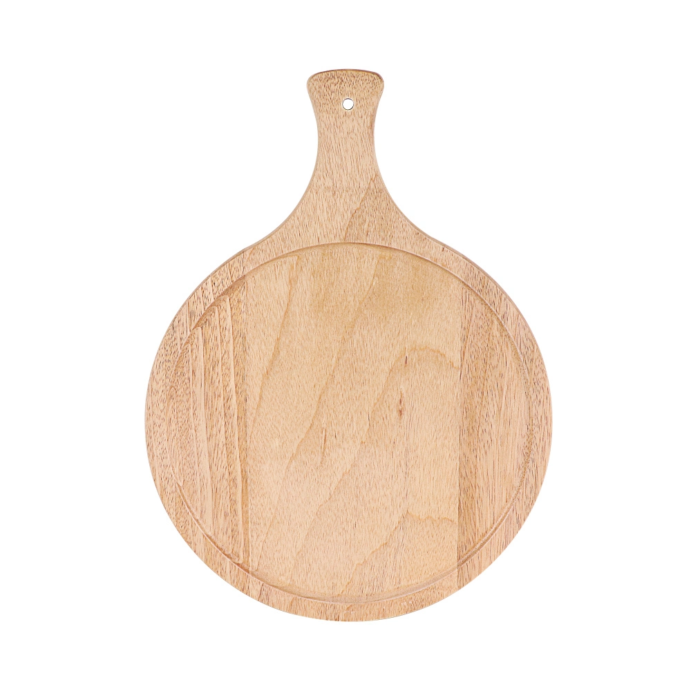 Pizza Cutter Knife with Round Shape Wooden Pizza Cutting Serving Board Plate Peel Tray