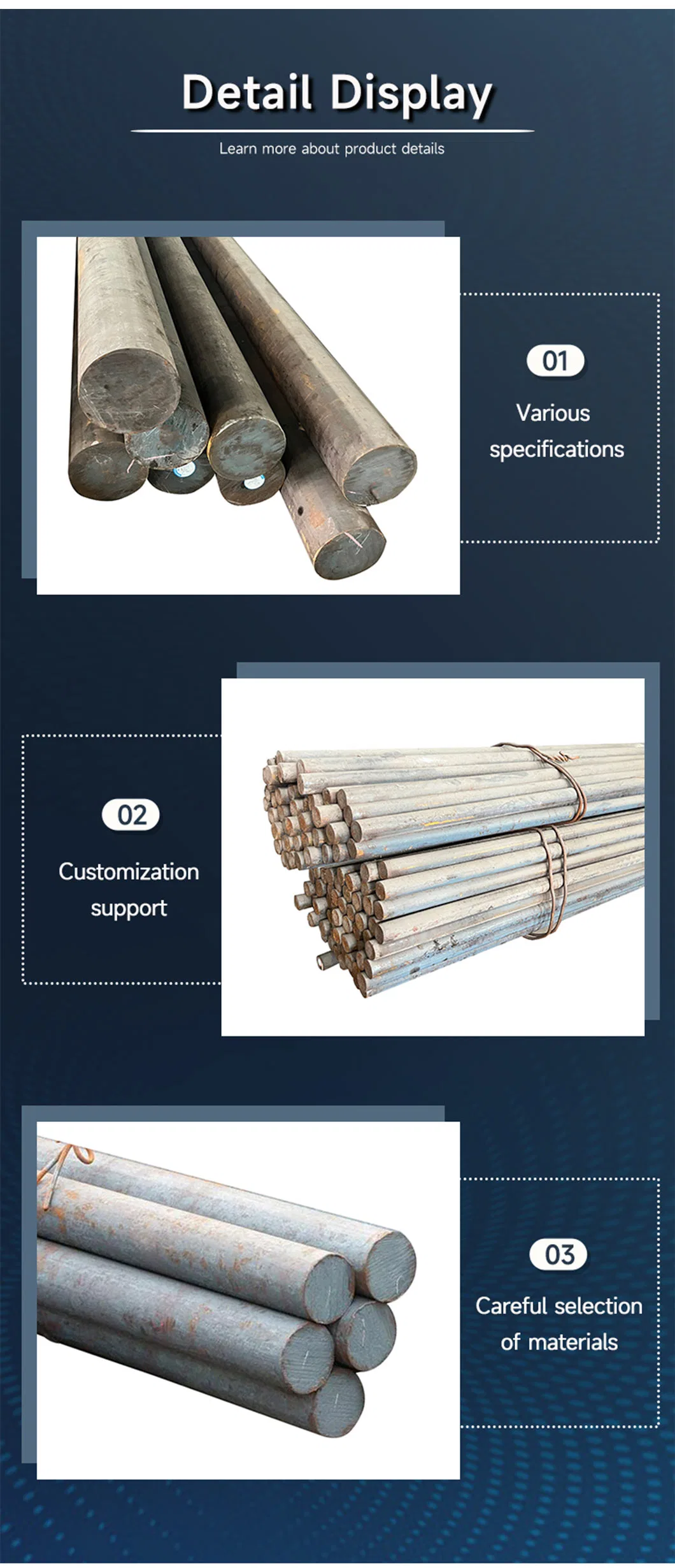 Asim/SAE/AISI Ss 1018/1045/1050/1055/S45c/S50c/S55c Carbon Steel Round Bar/Rod