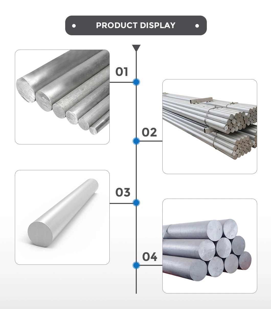 Al ASTM 1060 2A12 2024 3003 4A01 6026 6061 5083 5A05 7075 Casting Extrusion Alloy Aluminum Bar Rod Anodized Round Square