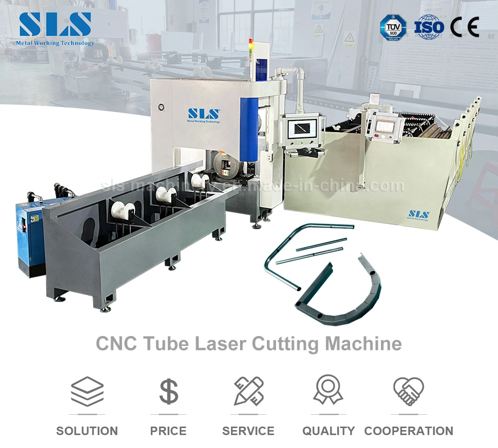 SLS Industrial Laser Equipment - CNC Large Round Tube / Square Pipe Fiber Laser Cutting