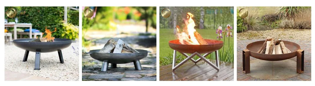 Garden Metal Decoration Heater Round Fire Pit with Base Feet