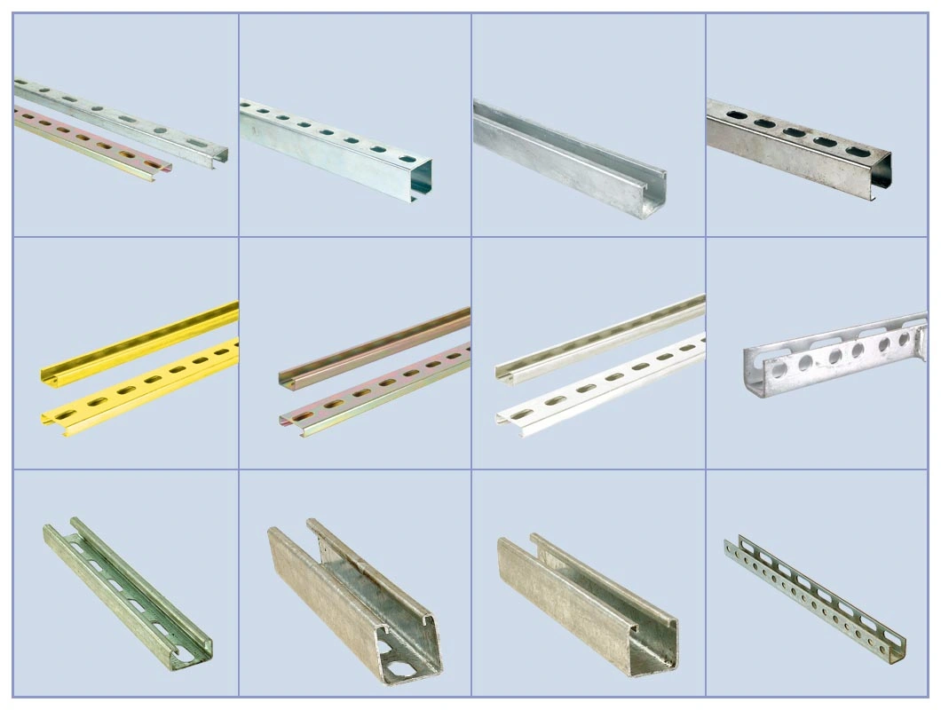 30X30 Pre Galvanized Steel Strut Channels with Round Holes and Long Holes