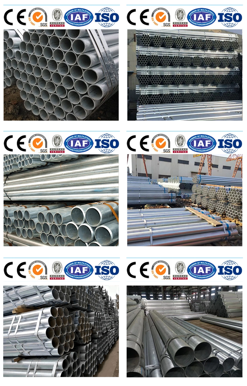 Factory Price 50mm X 3m Z120 Galvanized Steel Round Pipe Price