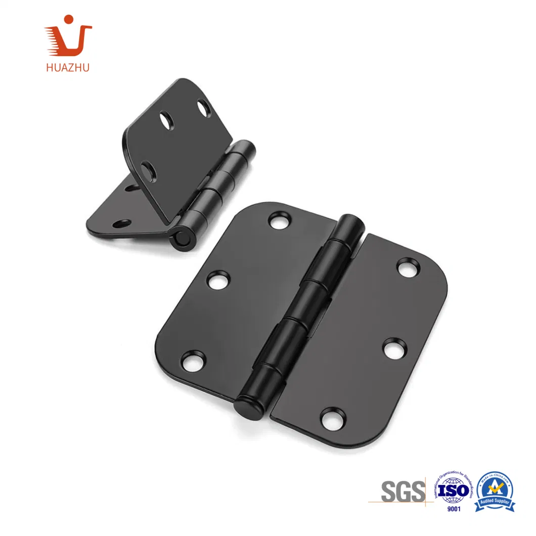 3.5 Inch American Style Black Round Corner Bearing Door Hinge