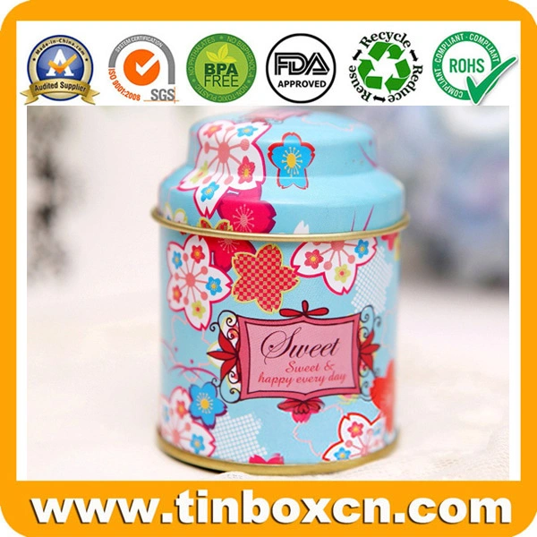 Custom Round Metal Tea Tin Can for Tea Caddy Gifts