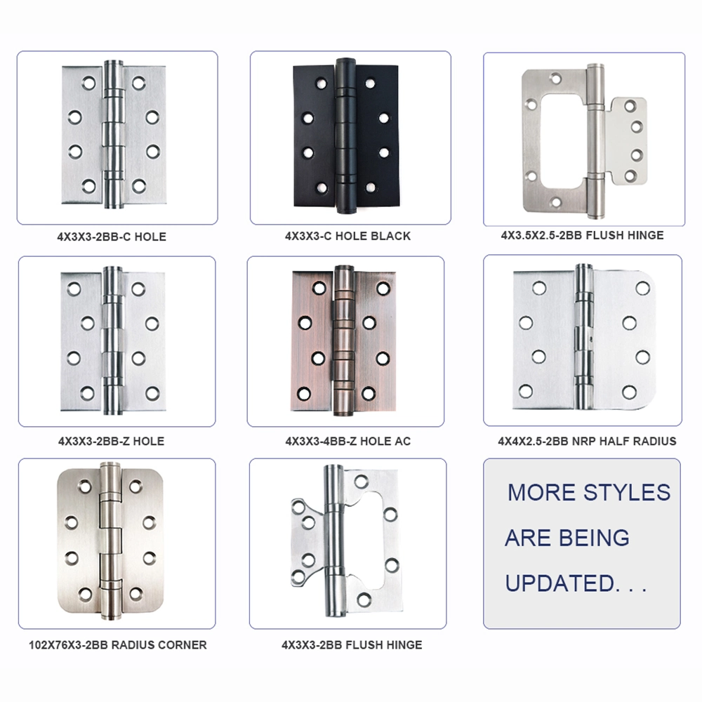 Round Corner 2 Ball Bearing Stainless Steel Different Types of Door Hinges